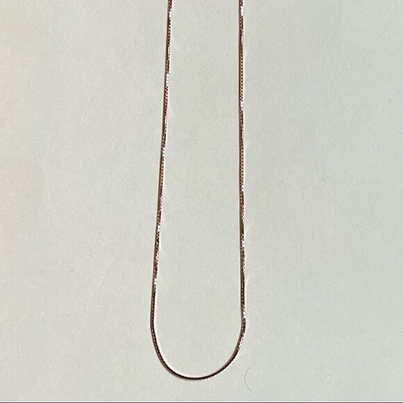 14k solid rose gold box chain Necklace | Real Gold Box chain necklace | 20” - Picture 1 of 6